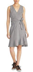 Dawn Striped Faux-Wrap Dress